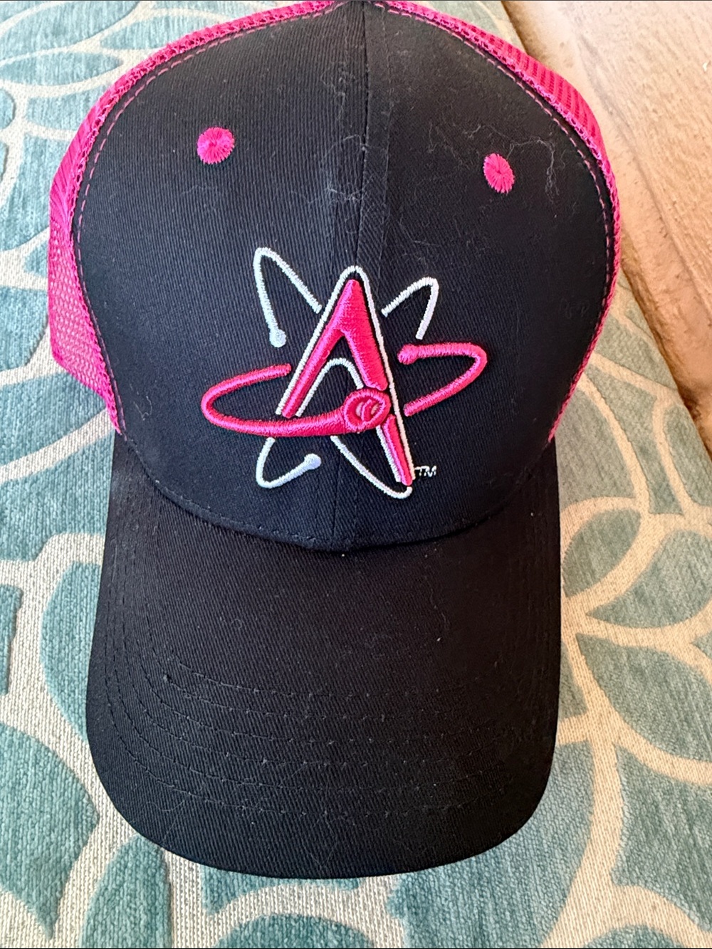 Women's Albuquerque Isotopes Black and Pink Mesh Baseball Cap with Logo